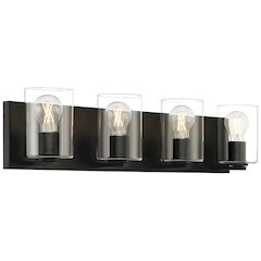 4 Light LED Vanity in Matte Black Color