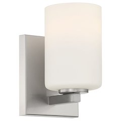1 Light Wall Sconce & Vanity in Brushed Steel Color