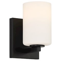 1 Light Wall Sconce & Vanity in Matte Black Color