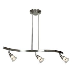 3 Light LED Pendant Spotlight in Matte Chrome Color
