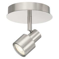 1 Light Adjustable LED Flush Mount in Brushed Steel Color