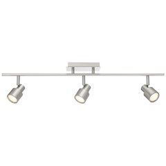 3 Light Adjustable LED Track in Brushed Steel Color