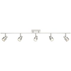 5 Light Adjustable LED Track in Brushed Steel Color
