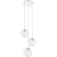 3 Light LED Pendant in Mirrored Stainless Steel Color