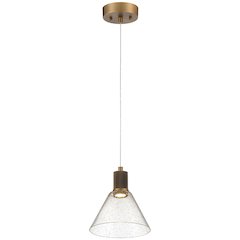 Martini LED Pendant in Antique Brushed Brass Color