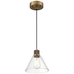 Martini LED Pendant in Antique Brushed Brass Color