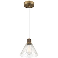 Martini LED Pendant in Antique Brushed Brass Color