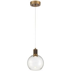 Burgundy LED Pendant in Antique Brushed Brass Color