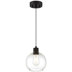 Burgundy LED Pendant in Matte Black Color