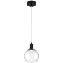 Burgundy LED Pendant in Matte Black Color