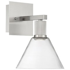 Martini LED Wall Sconce in Brushed Steel Color