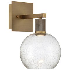 Burgundy LED Wall Sconce in Antique Brushed Brass Color