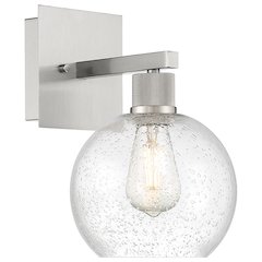 Burgundy LED Wall Sconce in Brushed Steel Color