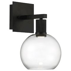 Burgundy LED Wall Sconce in Matte Black Color