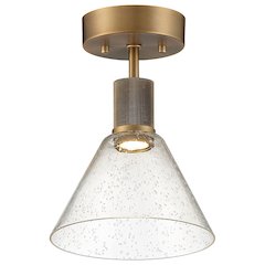 Martini LED Semi-Flush in Antique Brushed Brass Color