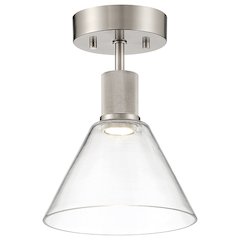 Martini LED Semi-Flush in Brushed Steel Color