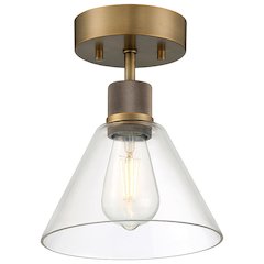 Martini LED Semi-Flush in Antique Brushed Brass Color