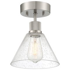 Martini LED Semi-Flush in Brushed Steel Color