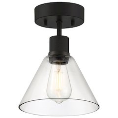 Martini LED Semi-Flush in Matte Black Color