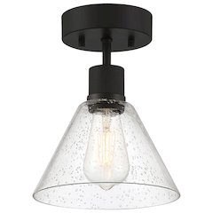 Martini LED Semi-Flush in Matte Black Color