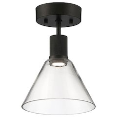 Martini LED Semi-Flush in Matte Black Color