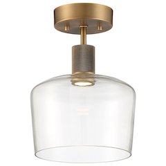 Chardonnay LED Semi-Flush in Antique Brushed Brass Color