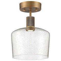 Chardonnay LED Semi-Flush in Antique Brushed Brass Color