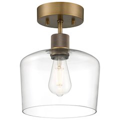 Chardonnay LED Semi-Flush in Antique Brushed Brass Color