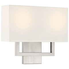 2 Light LED Wall Sconce in Brushed Steel Color