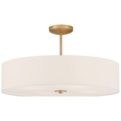 LED Pendant or Semi-Flush in Antique Brushed Brass Color