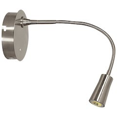 Gooseneck LED Wall Reading Light in Brushed Steel Color