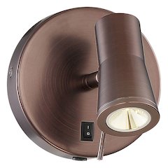 LED Wall Reading Light in Bronze Color