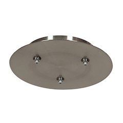 120v Input 12v Output Three-Port Round Canopy in Brushed Steel Color