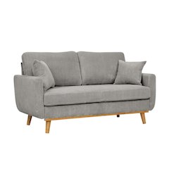 Light Gray Corduroy Loveseat with Wood Frame – Elegant Modern Sofa Couch