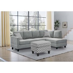 Daisy Grey Upholstered Ottoman