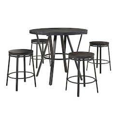 4 Person Round Counter Height Dining Table Set