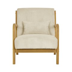 Corduroy Upholstered Accent Chair, Beige