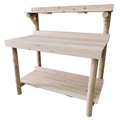 Cedar Log 4 Foot Potting Table