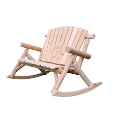 Cedar Log Rocking Loveseat