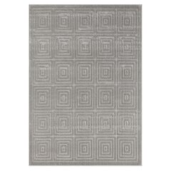 Atlas Durable Performance Area Rug Outdoor in Gray, 7'10" x 9'10"