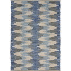 Tula Cotton Blend Area Rug Indoor in Blue/Gray, 5' x 7'