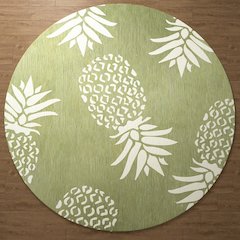 Catalina Durable Performance Area Rug Outdoor in Green/Gray, 7'6" Round