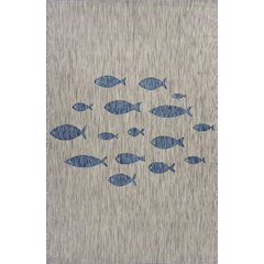 Catalina Durable Performance Area Rug Outdoor in Blue/Gray, 7'9" x 9'9"