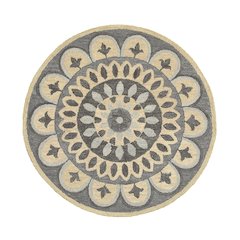 Dazzle Wool Area Rug Indoor in Gray/Ivory, 6' Round