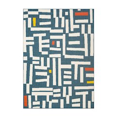 Mapa Durable Performance Area Rug Outdoor in Blue/White, 5' x 7'