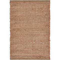 Natural Fiber Jute Blend Area Rug Indoor in Pink/Tan, 9' x 12'
