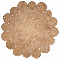 Boutique Jute Jute Area Rug Indoor in Tan/Brown, 6' Round