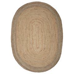 Boutique Jute Jute Area Rug Indoor in Tan/Brown, 7' x 9' Oval