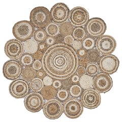 Boutique Jute Jute Area Rug Indoor in Brown/Ivory, 6' Round