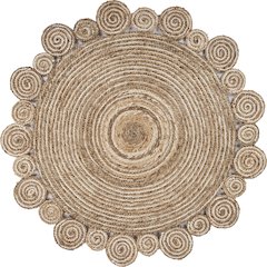 Boutique Jute Jute Area Rug Indoor in Tan/Ivory, 6' Round